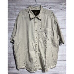 CAT Men's  Ripstop Work Short Sleeve Shirt 2XL khaki